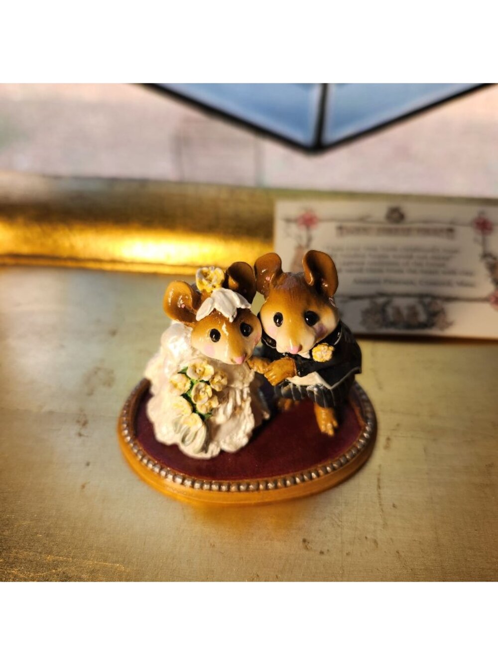 Wee Forest Folk Retired M-200 Bride & Groom Figurine 1994 By Annette Petersen